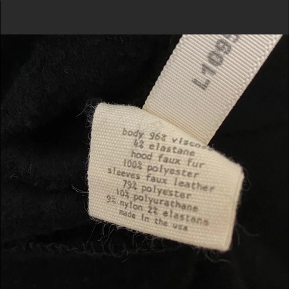 L’AGENCE FAUX LEATHER SLEEVE HOODIE - Picture 12 of 13